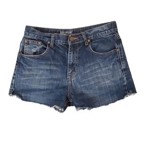 Bailey's Women's Distressed‎ Blue Denim Jeans Shorts Size 14